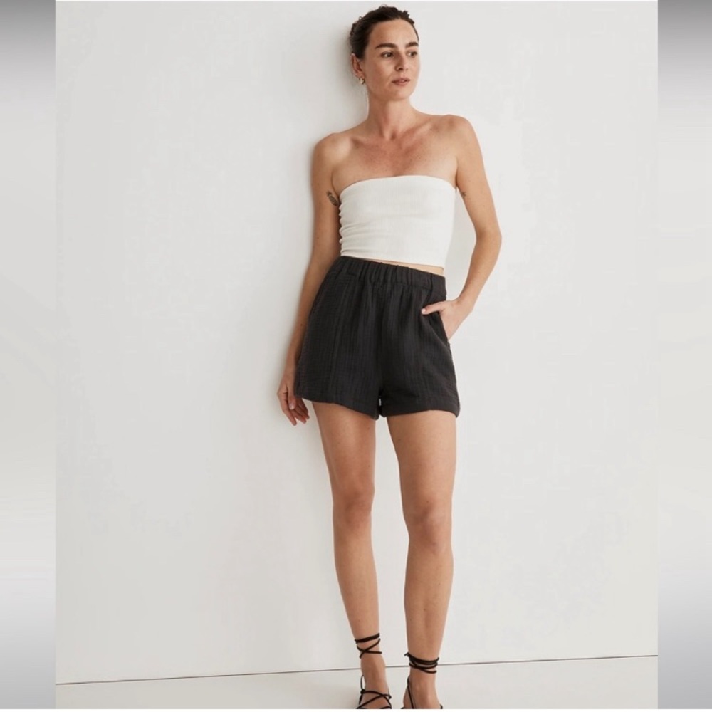Madewell light spun easy pull on high rise short